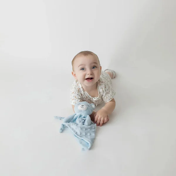 Naninha com textura tamanho nico urso Azul