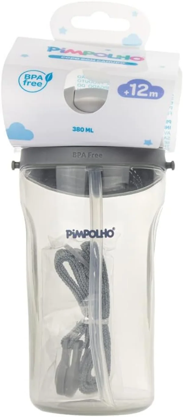 Copo inclinado C/Canudo e Cordinha 380 ML