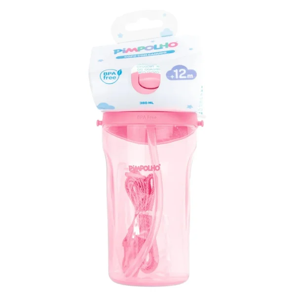 Copo inclinado C/Canudo e Cordinha 380 ML
