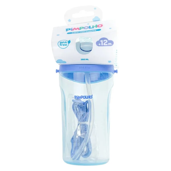 Copo inclinado C/Canudo e Cordinha 380 ML
