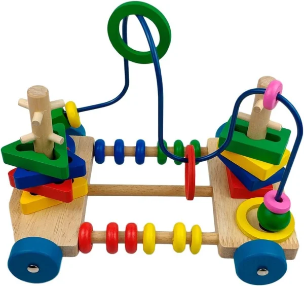 Carrinho Aramado com Peças Coloridas Brinquedo Pedagógico Montessori
