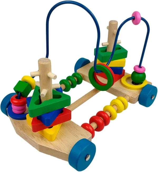 Carrinho Aramado com Peças Coloridas Brinquedo Pedagógico Montessori