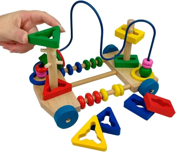 Carrinho Aramado com Peças Coloridas Brinquedo Pedagógico Montessori