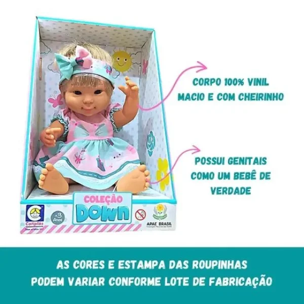 Boneca Coleção Síndrome de Down Loira
