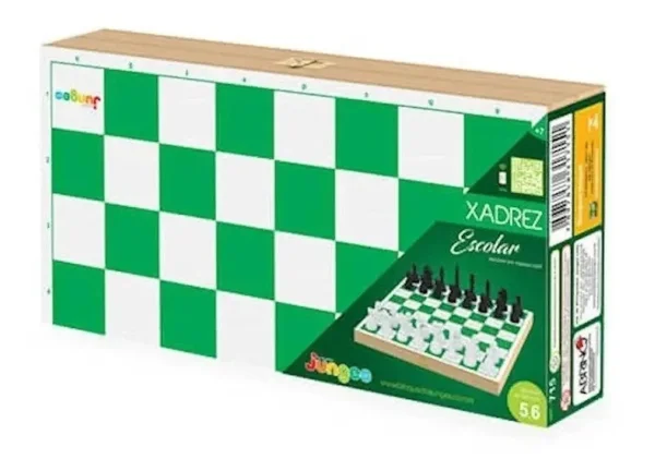 Jogo De Tabuleiro Xadrez Escolar De Madeira