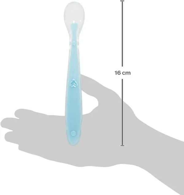 Kit Colher Silicone Azul E Verde