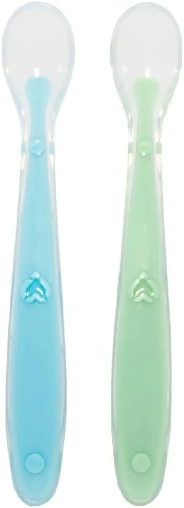 Kit Colher Silicone Azul E Verde