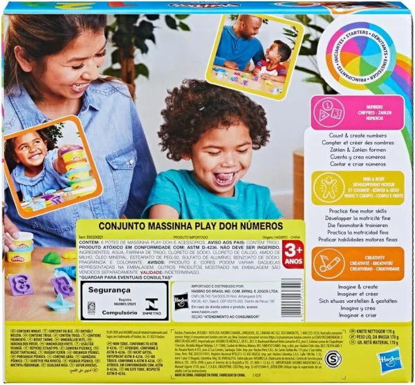Massinha de Modelar Play-Doh Kit Inicial de Nmeros - Conjunto com Acessrios e 6 Potes