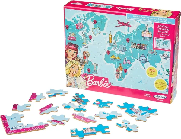 Quebra-Cabeça Mapa Mundi Travel Barbie