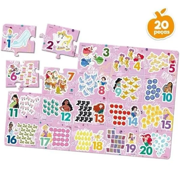 Quebra-Cabea Montando os Nmeros de 1 a 20 Princesas