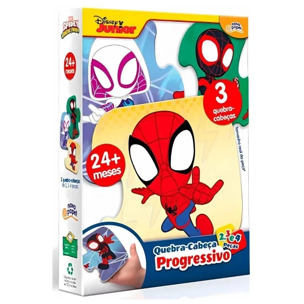 Quebra Cabea Progressivo Infantil Spidey e Seus Amigos