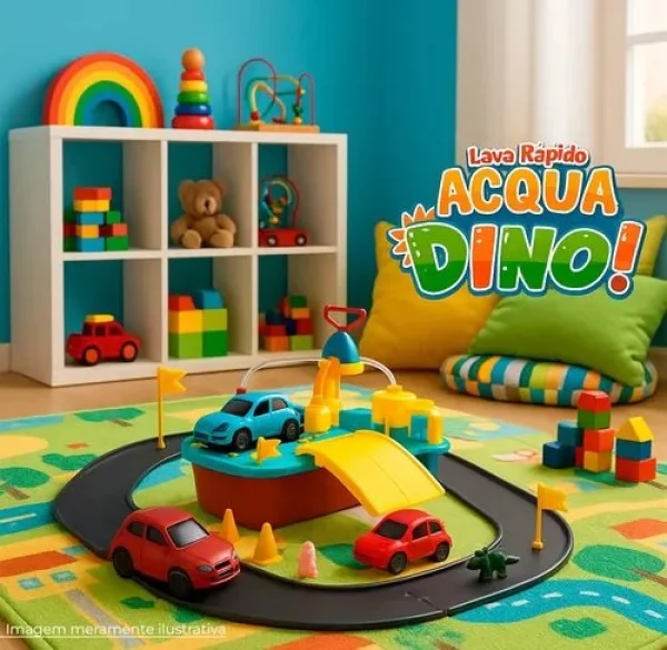 Lava Rápido Acqua Dino Homeplay, Com 3 Carrinhos