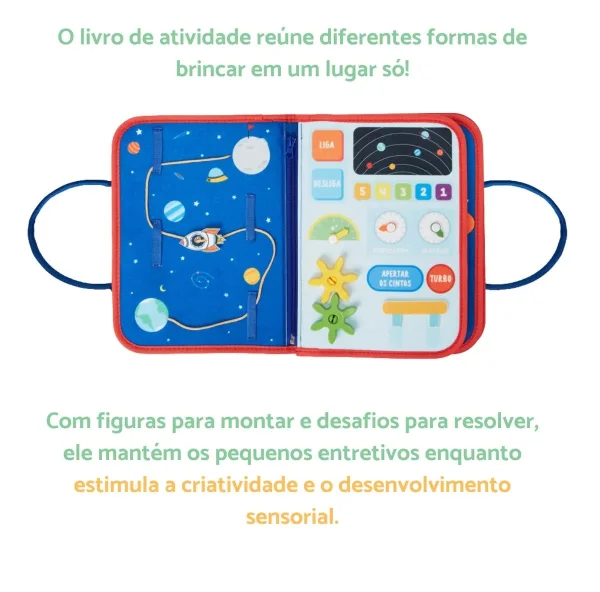 Maleta Livrinho De Atividades Em Tecido Sensorial Montessori