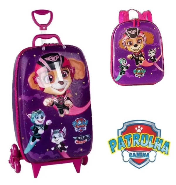 Kit Mochila Escolar com Rodinhas + Lancheira