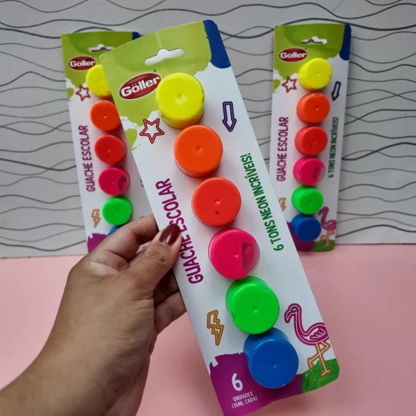 GUACHE NEON COM 6 CORES GOLLER
