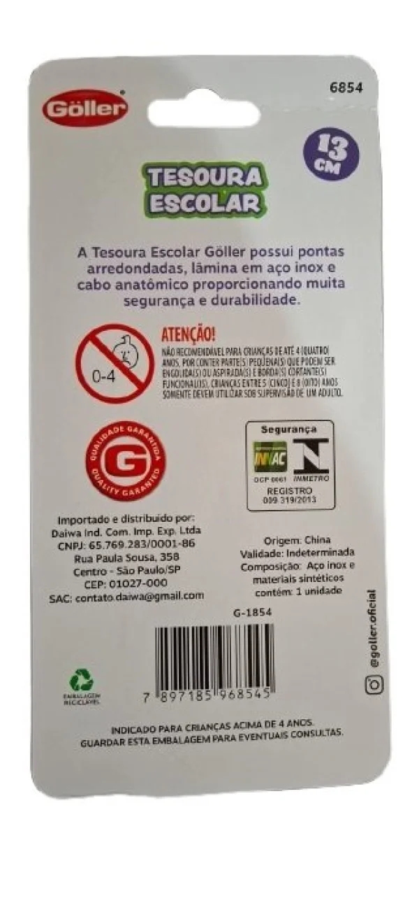 TESOURA ESCOLAR SAPO.