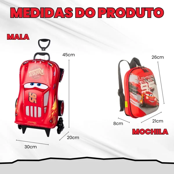 Kit Mochila Escolar com Rodinhas + Lancheira Menino