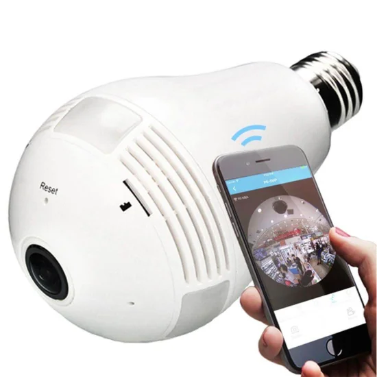 Lmpada Cmera Ip Led Wifi Hd Panormica 360