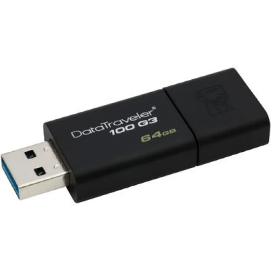 Pen Drive 64gb USB 3.0 preto DT100G3 Kingston