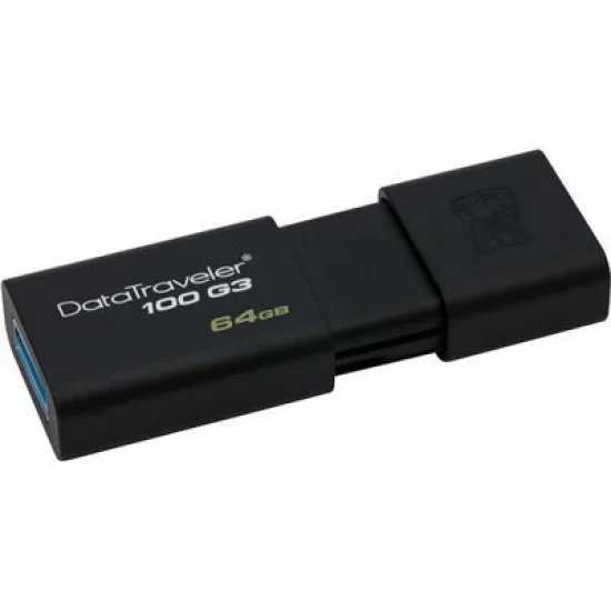 Pen Drive 64gb USB 3.0 preto DT100G3 Kingston