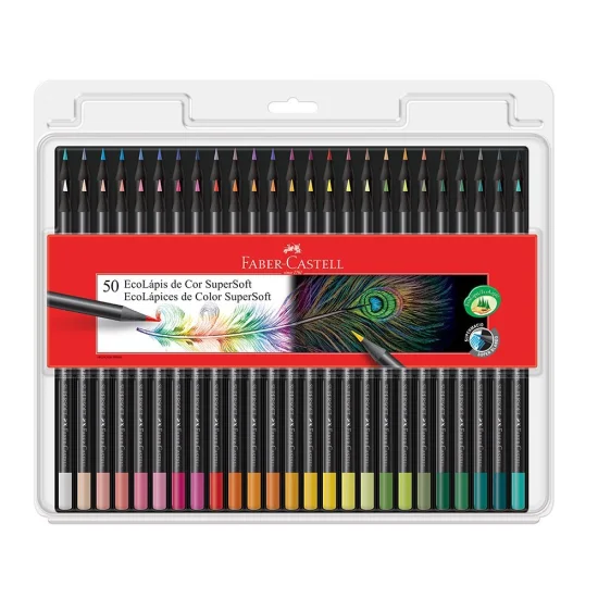Lpis de Cor 50 cores redondo SuperSoft Ecolpis Faber Castell