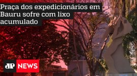 Pra�a dos expedicion�rios em Bauru sofre com lixo acumulado