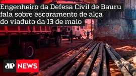 Engenheiro da Defesa Civil de Bauru fala sobre escoramento de al�a do viaduto da 13 de maio