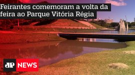 Feirantes comemoram a volta da feira ao Parque Vit�ria R�gia