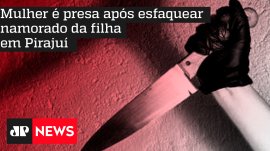 Mulher � presa ap�s esfaquear namorado da filha em Piraju�