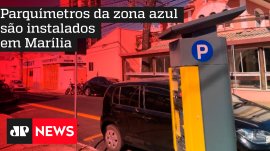 Parqu�metros da zona azul s�o instalados em Mar�lia