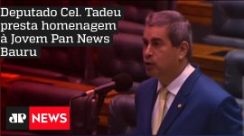 Deputado Cel. Tadeu presta homenagem � Jovem Pan News Bauru
