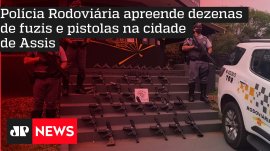 Pol�cia Rodovi�ria apreende dezenas de fuzis e pistolas na cidade de Assis