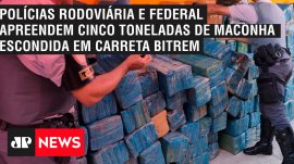 Pol�cias Rodovi�ria e Federal apreendem cinco toneladas de maconha escondida em carreta bitrem