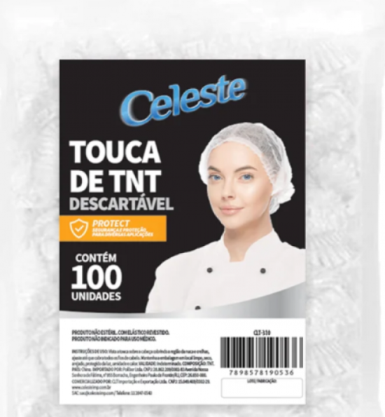 Touca TNT Branca - Celeste
