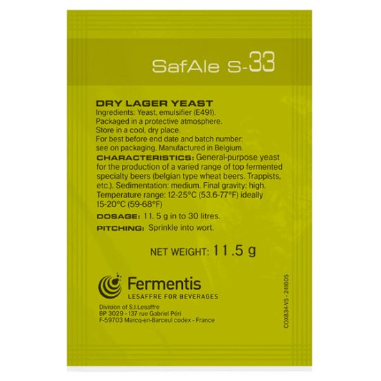 Fermento Fermentis SafAle™ S-33