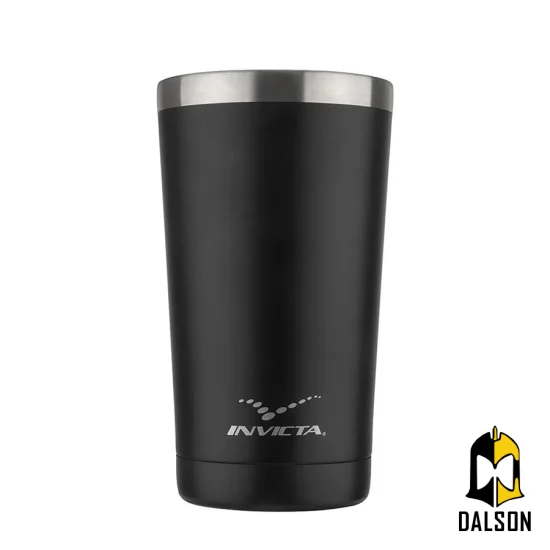 Copo trmico preto fosco 500ml - Invicta