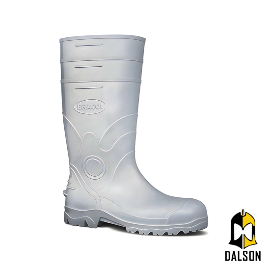 Bota de PVC cano longo (branca) bico e palmilha de aço linha Acquafort CA 37750 - Bracol