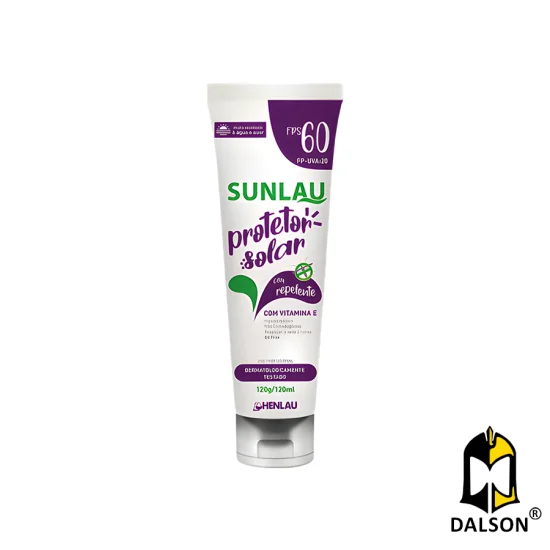 Protetor solar FPS 60 com repelente Sunlau 120ml - Henlau