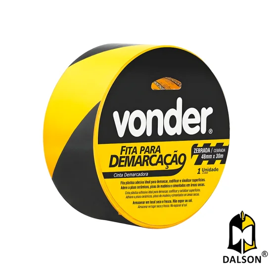 Fita de demarcao zebrada 30m x 48mm - Vonder