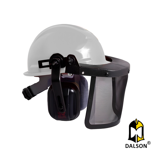 Capacete acoplado + protetor facial telado + protetor auricular CA 14712 / CA 7593 - Ledan