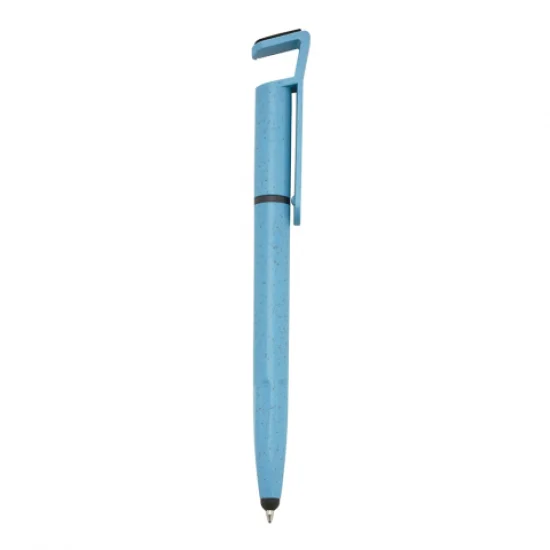 Caneta Plstica Fibra de Bambu Touch com Suporte