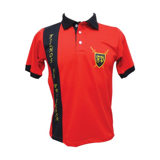 Polo algod�o estampada com recorte