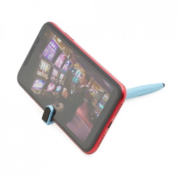 Caneta Pl�stica Fibra de Bambu Touch com Suporte