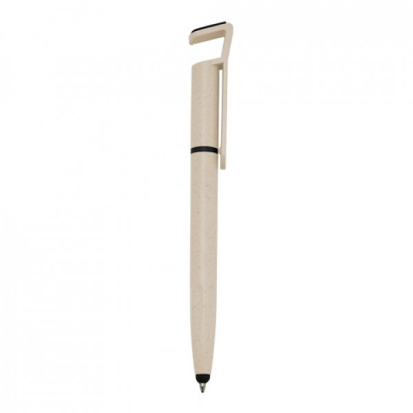 Caneta Pl�stica Fibra de Bambu Touch com Suporte