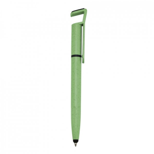 Caneta Pl�stica Fibra de Bambu Touch com Suporte