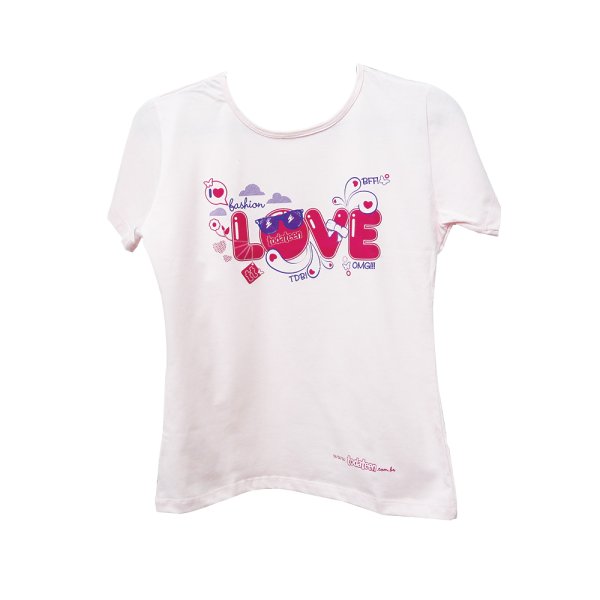 Camiseta 100% algod�o Baby Look Silk 2 cores