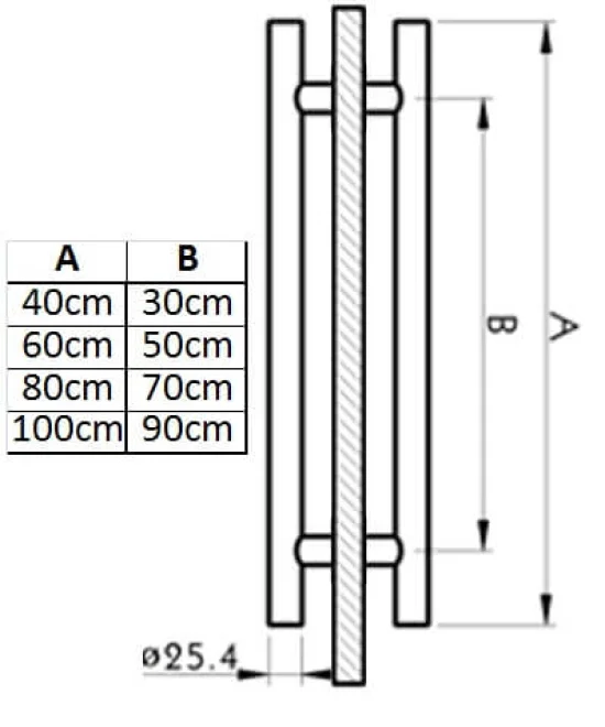 PUXADOR PARA PORTA DUPLO POSITANO INOX 304 - COD 730