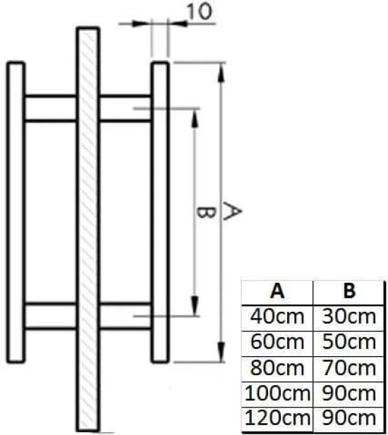 PUXADOR PARA PORTA DUPLO VERONA INOX 304 - COD 733