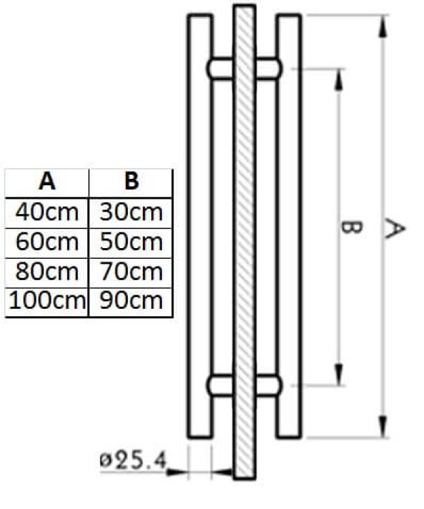 PUXADOR PARA PORTA DUPLO POSITANO INOX 304 - COD 730
