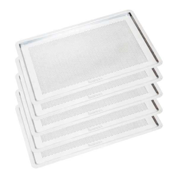10 Assadeiras Gn Alum�nio Perfurada Estamp.53,5X32,5X1 Imeca